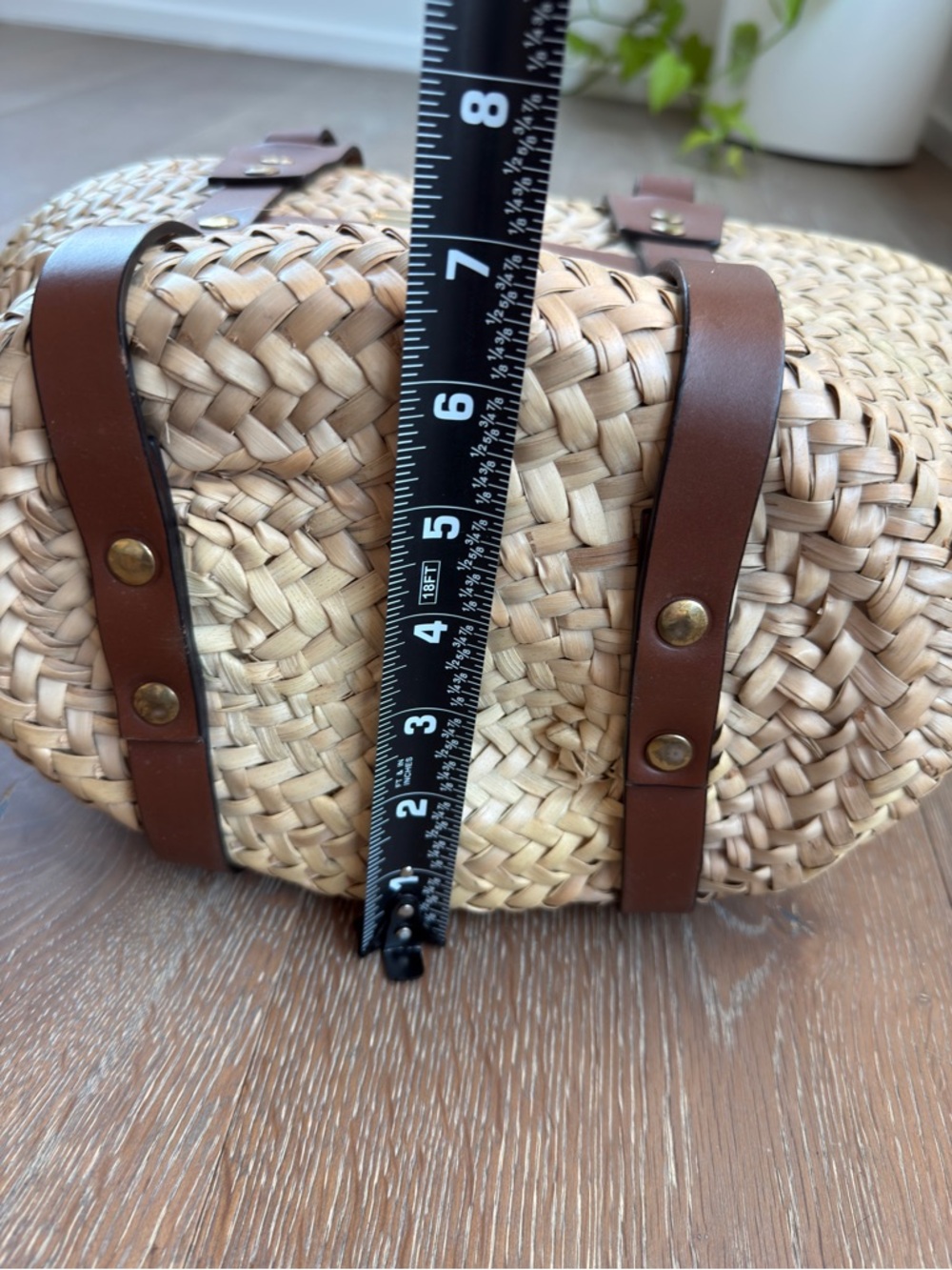 FRAME DENIM ‘Mini Straw Tote' Beach Bag - Picture 7 of 9